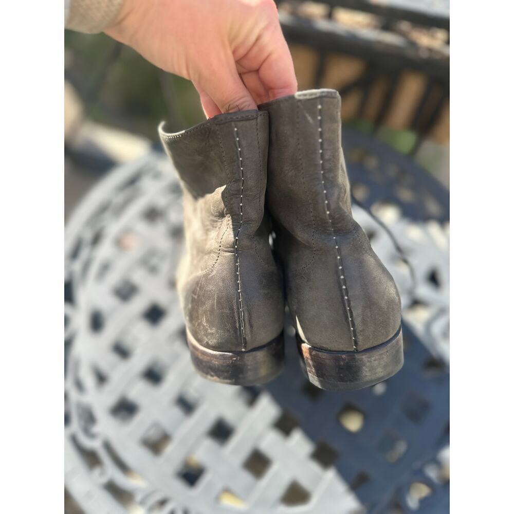 Barneys New York Dark Green Leather Lace-Up Boots Men’s 7 / Women’s 8.5 - Picture 6 of 8